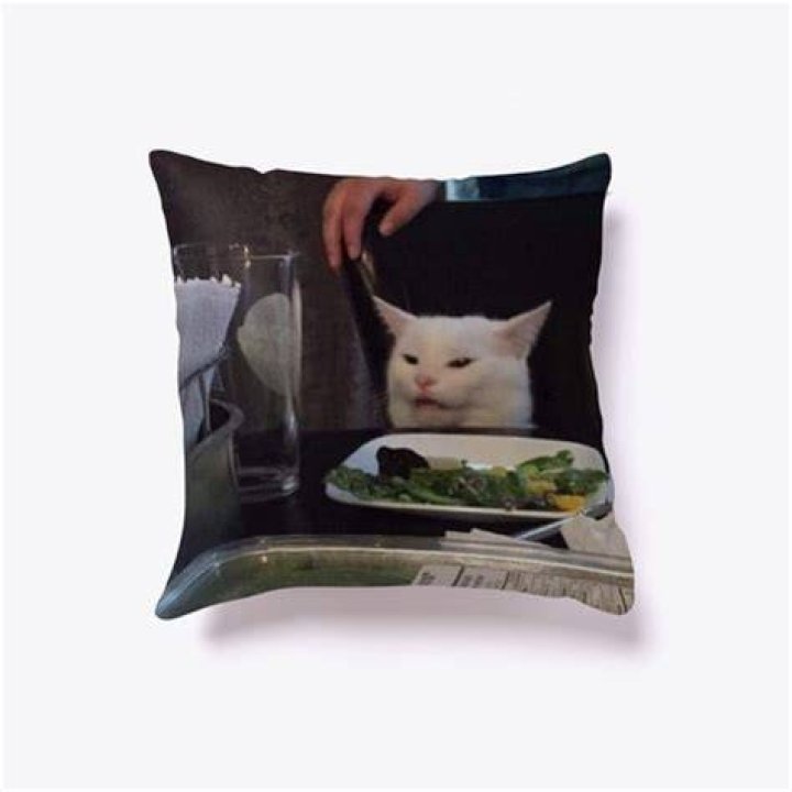 Confused Cat Meme Cat Pillow TeePublic